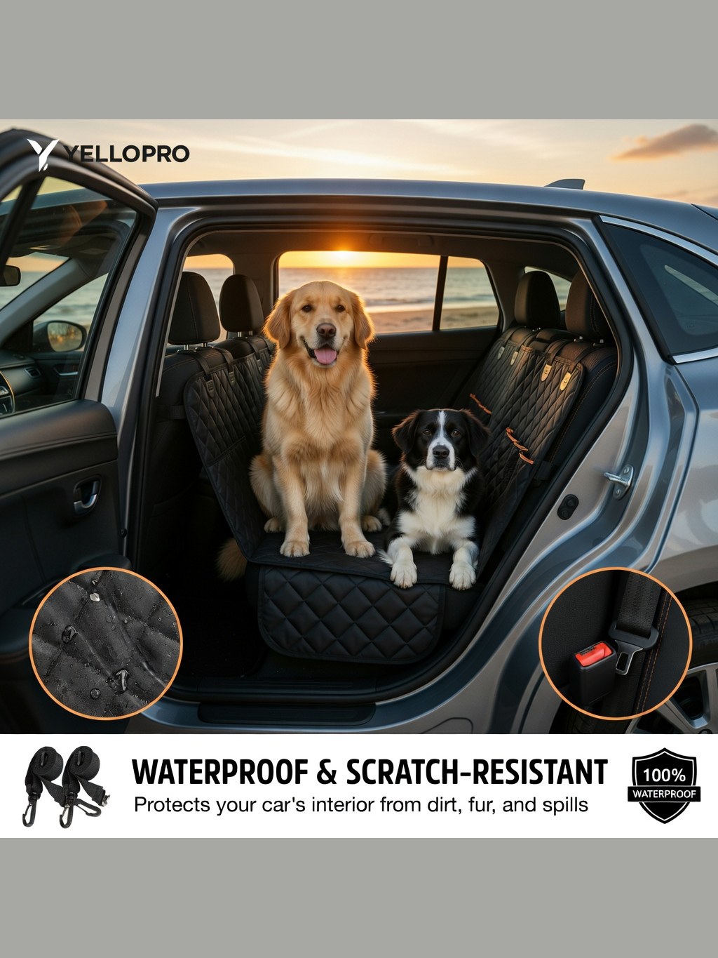 The Calm Ride Car Seat Cover — See-Through Mesh Window for Anxious Dogs