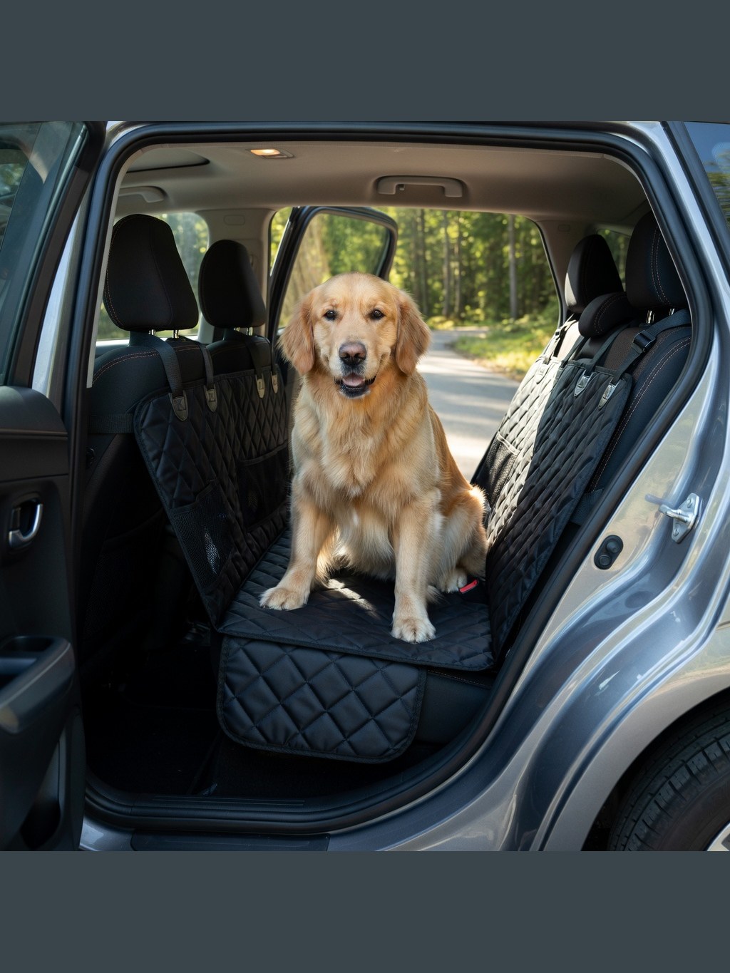 The Calm Ride Car Seat Cover — See-Through Mesh Window for Anxious Dogs
